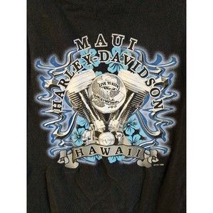 1998 HARLEY DAVIDSON Men's Maui Hawaii Black T-Shirt Size XL Made in USA